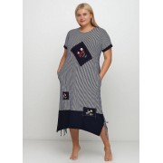 Темно-синя повсякденний сукня  2XL  Romeo Life в смужку 7248
